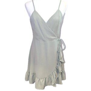 NWT Altar’d State | Faux Wrap Katrina Mini Dress in Sage Green | Size Medium